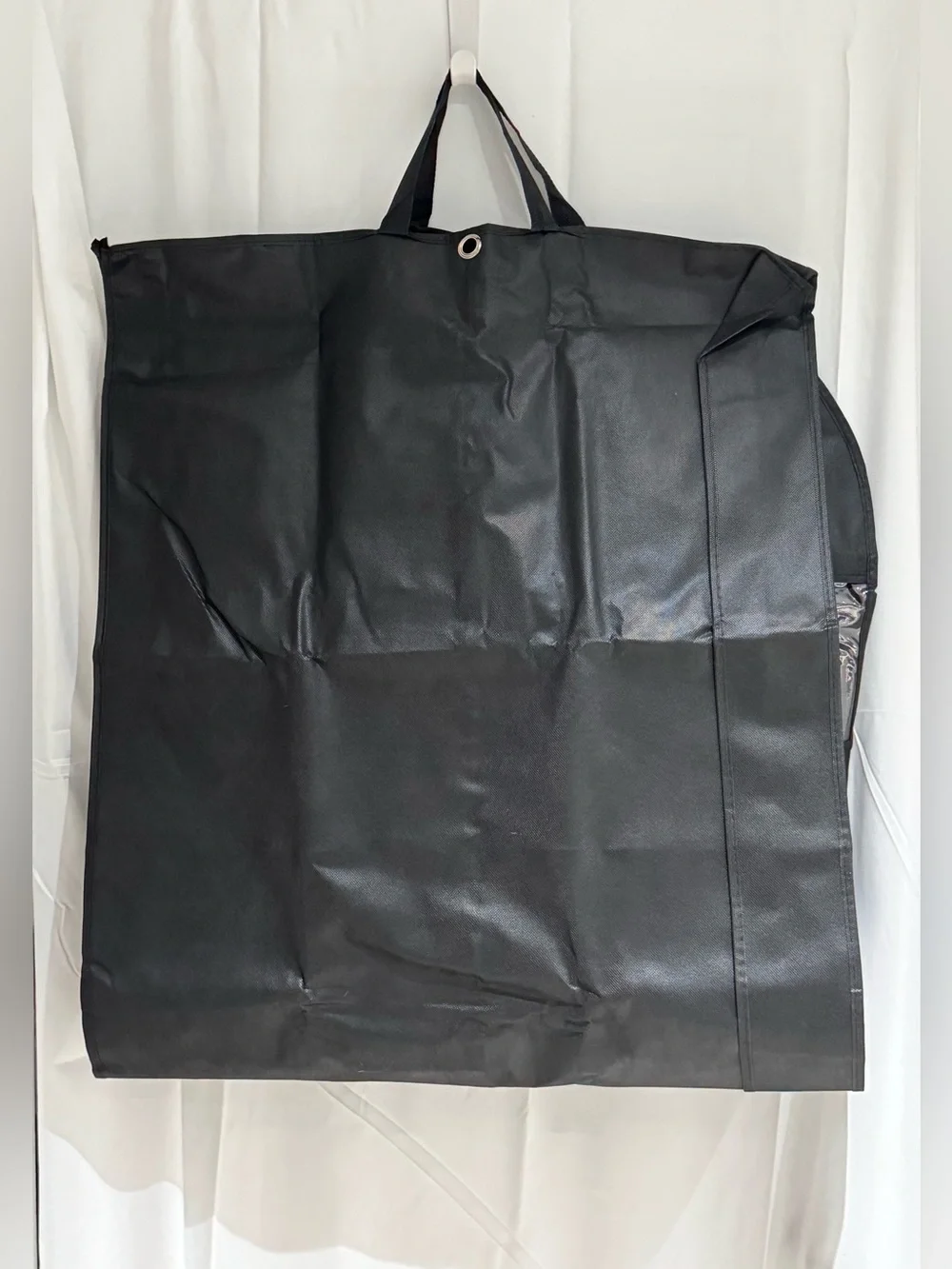 Two Black Hanging Garment Bags With Mesh Pockets. - Picture 9 of 14